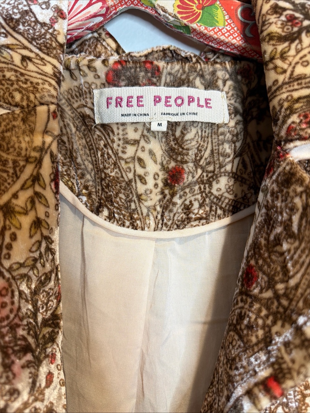 Free People Sweet Escape Velvet Paisley Printed Duster Jacket M - Picture 4 of 5